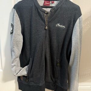 Indian Motorcycle Men’s Zip-Up Jacket - Black and Gray